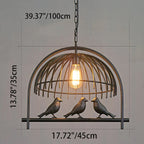 Vintage Creative Iron Birdcage 1-light Pendant Light BulbSquare