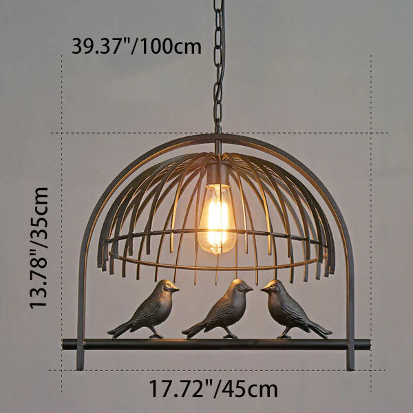 Vintage Creative Iron Birdcage 1-light Pendant Light BulbSquare