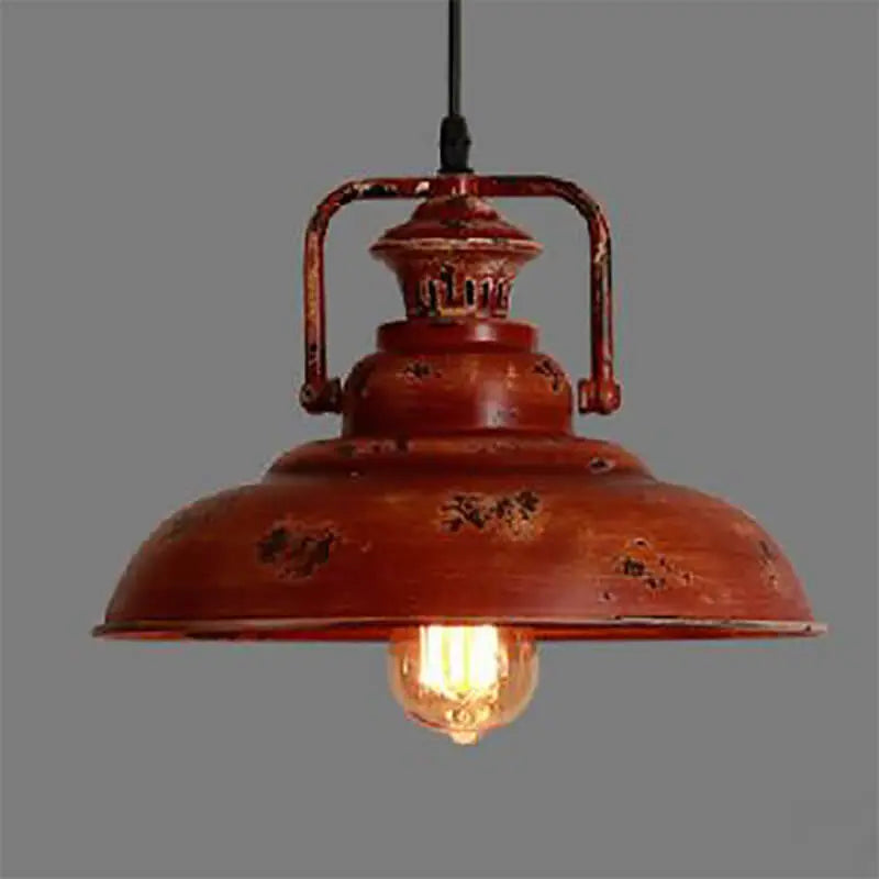 Retro Red Rust 1-light Dome Pendant Light Lumendat