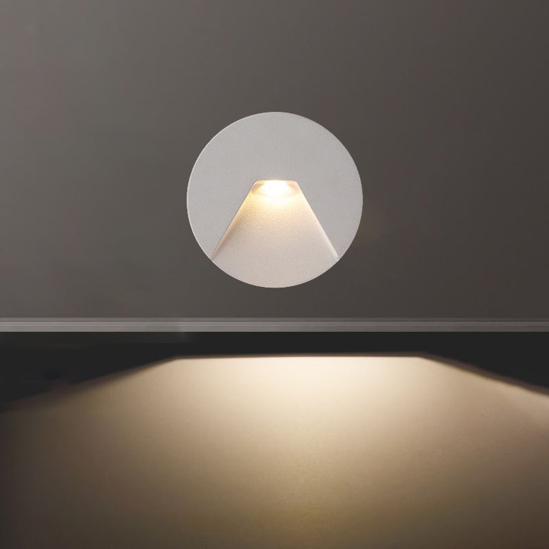 Modern Minimalist Aluminum Round Recessed LED Wall Sconce Lamp For Hallways