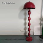 Contemporary Scandinavian Cream Mushroom Semi-circle Iron 1-Light Standing Floor Lamp For Living Room Lumendat