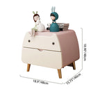 Lumendat Contemporary Creative Kids Cartoon Cat Solid Wood Carbon Steel Microfiber Leather Nightstand 2-Drawer For Bedroom Lumendat