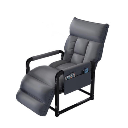 Contemporary Scandinavian Tech Fabric Metal Rounded Rectangular Accent Chair With Armrest And Backrest For Home Office