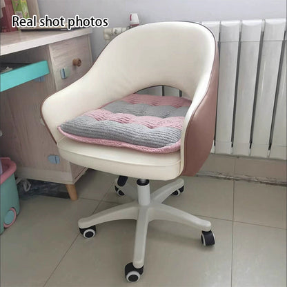 Modern Minimalist PU Leather, Metal & Nylon C-Curve Backrest Desk Chair With Armrest, Swivel & Adjustable Height For Home Office