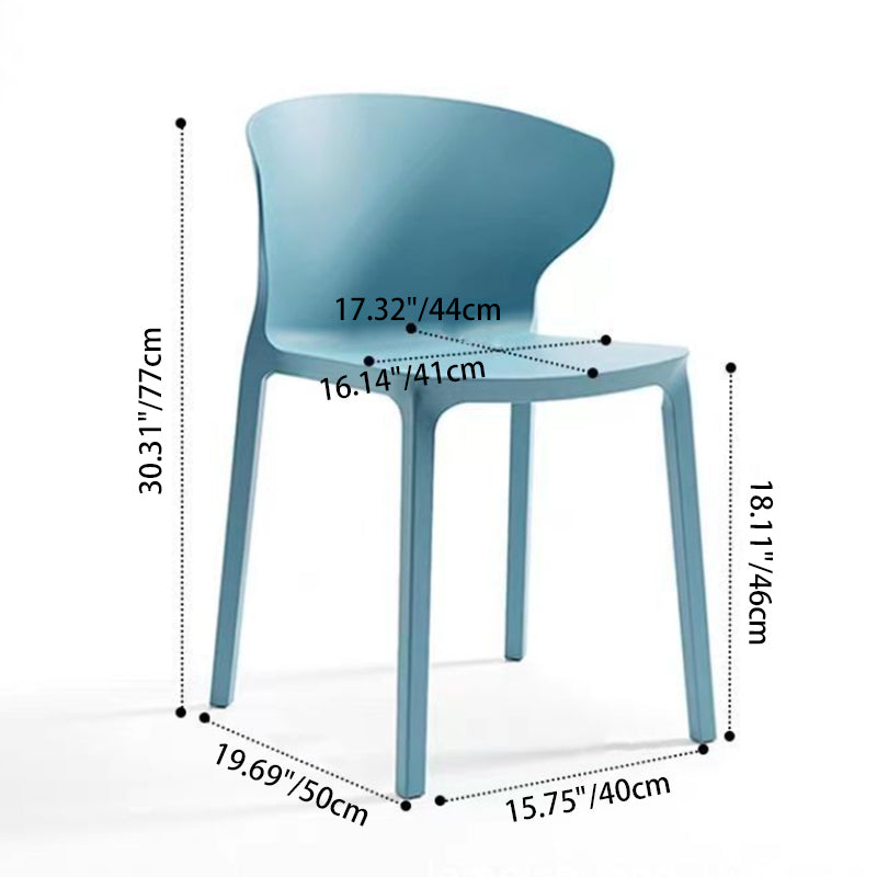 Contemporary Scandinavian PP Plastic Square Ergonomivally Design Stackable Dining Chair Backrest For Dining Room