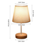 Nordic Vintage Fabric Cone Solid Wood LED Table Lamp Lumendat
