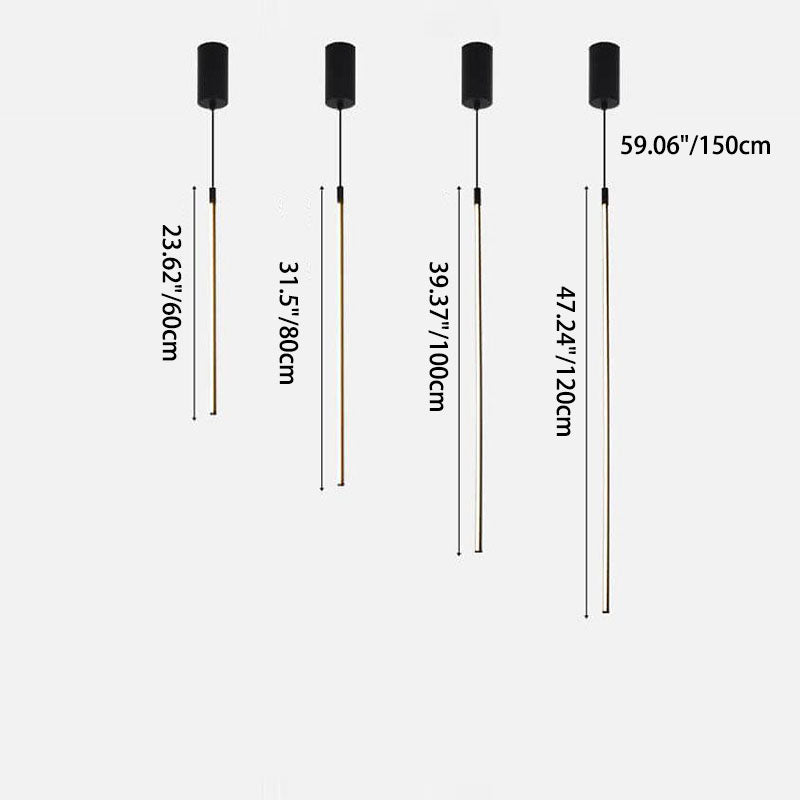 Minimalist Line 1-light Adjustable Long Line LED Pendant Light BulbSquare