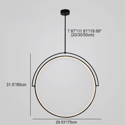 Modern Art Deco Round Reversible Acrylic Iron LED Pendant Light For Dining Room
