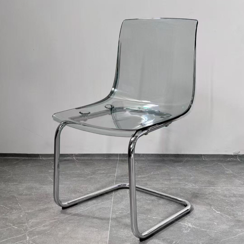 Modern Minimalist Curved Plastic Steel Dining Chair Backrest For Dining Room