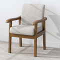 Modern Minimalist Square Rectangular Rubberwood Cotton-linen Desk Chair Backrest Armrest For Home Office DFM-F