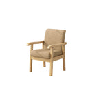 Modern Minimalist Square Rectangular Rubberwood Cotton-linen Desk Chair Backrest Armrest For Home Office DFM-F
