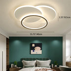Contemporary Simplicity Stitching Round Square Hardware PMMA Lampshade LED Flush Mount Ceiling Light For Bedroom