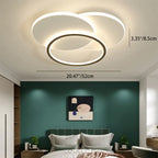 Contemporary Simplicity Stitching Round Square Hardware PMMA Lampshade LED Flush Mount Ceiling Light For Bedroom
