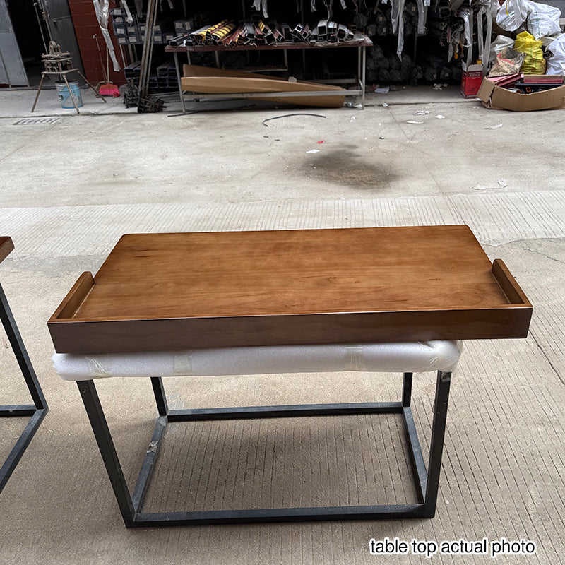 Traditional Rustic Rectangular Wood Desks Two Legs For Home Office
