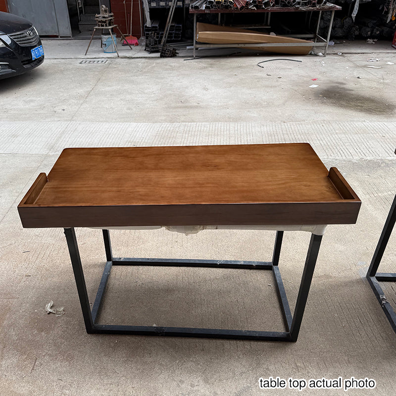 Traditional Rustic Rectangular Wood Desks Two Legs For Home Office