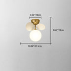 Modern Mid-century Acrylic Flower Decor Glass Ball Shade 1-Light Semi-Flush Mount Ceiling Light For Living Room Lumendat