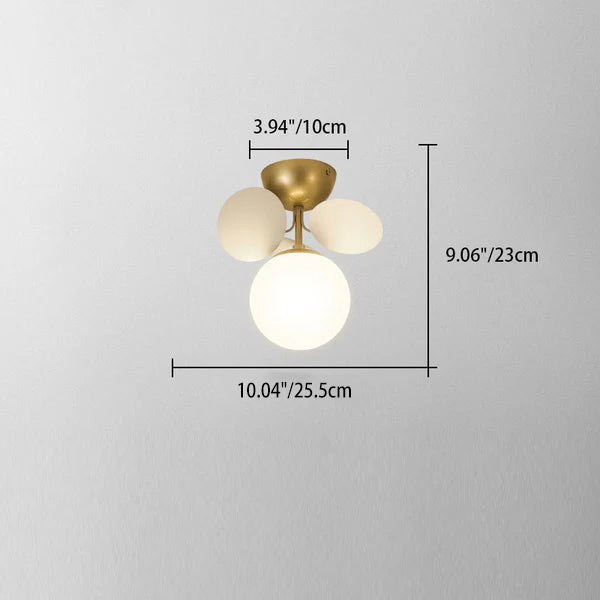 Modern Mid-century Acrylic Flower Decor Glass Ball Shade 1-Light Semi-Flush Mount Ceiling Light For Living Room Lumendat