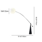 Contemporary Creative Tapered Base Fishing Rod Orb Iron Glass 1-Light Standing Floor Lamp For Living Room Lumendat