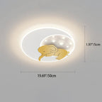 Contemporary Creative Iron Acrylic Round Elephant Rabbit LED Flush Mount Ceiling Light For Bedroom