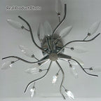 Nordic Light Luxury Leaves 3-light Semi-flush Mount Ceiling Light