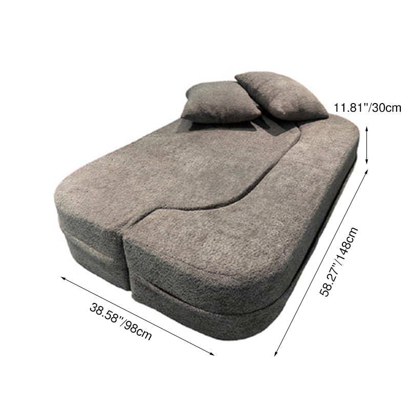 Modern Minimalist Foldable Sherpa Sofa - Compression Convertible Frame-Free Sofa Bed With High Resilience Foam For Small Spaces Lumendat