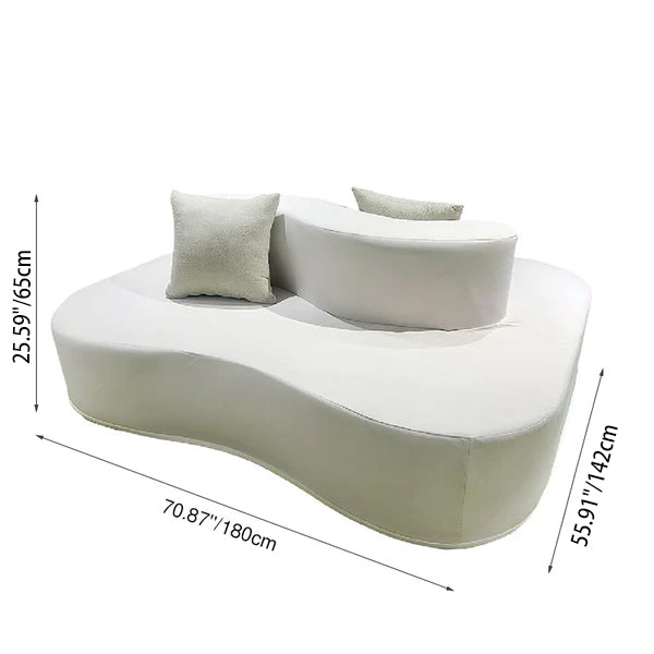 Modern Minimalist Chenille Sectional Sofa - Compression Frame-Free Curved Couch With High Resilience Foam For Multi-Person Seating Lumendat