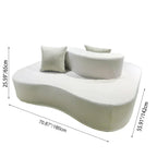 Modern Minimalist Chenille Sectional Sofa - Compression Frame-Free Curved Couch With High Resilience Foam For Multi-Person Seating Lumendat