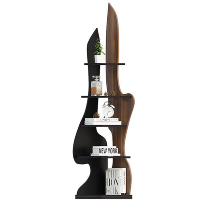 Modern Minimalist Particle Board Corner Display Rack With 5-Tier Storage For Living Room And Home Offices