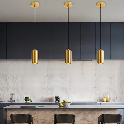 Nordic Minimalist Column Iron Mini 1-Light Pendant Light