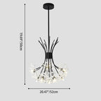 Contemporary Luxury Dandelion Crystal Firework Iron Frame 13/19-light Chandelier for Living Room BulbSquare