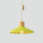 Modern Macaron Cement Scalloped Shade 1-light Pendant Light for Living Room Lumendat