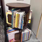 Modern Minimalist Solid Wood Round Cylinder Rotating Bookshelf 2/3/4/5 Tier For Home Office And Living Room DFM-F