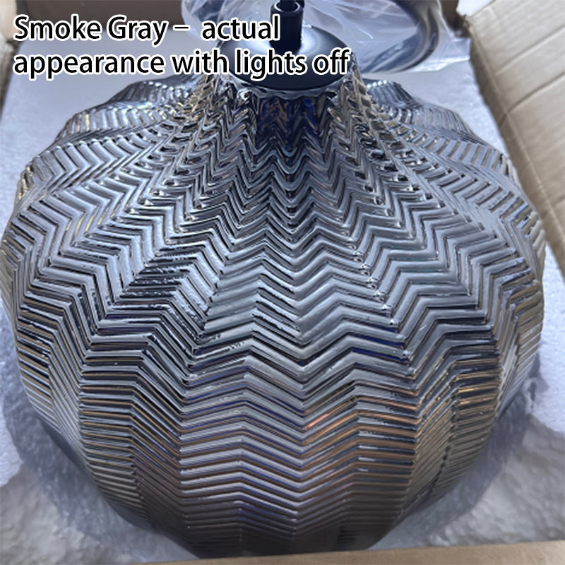 Nordic Textured Wavy Glass 1-Light Barrel Pendant Light