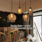 Nordic Textured Wavy Glass 1-light Barrel Pendant Light Lumendat