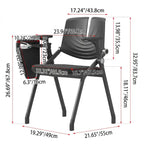 Premium High-Density Sponge Ergonomic Desk Chair - Minimalist Foldable Chair With Adjustable Armrests & Writing Board For Home Office Lumendat