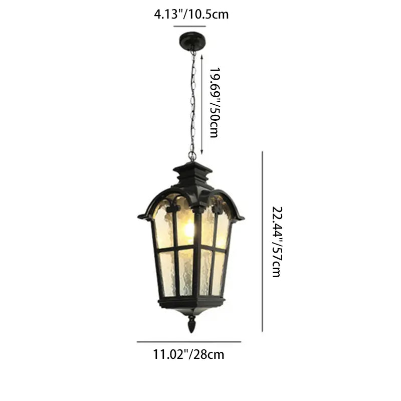 Traditional European Die-cast Aluminum Outdoor Waterproof 1-light Pendant Light for Outdoor BulbSquare