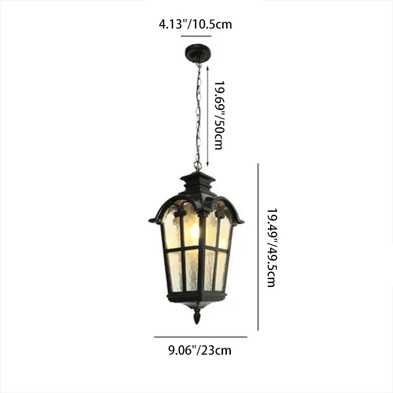Traditional European Die-cast Aluminum Outdoor Waterproof 1-light Pendant Light for Outdoor BulbSquare