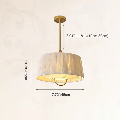 Modern Mid-century Cylinder Fabric Ash Wood Alloy Hemp Rope Acrylic 3-light Pendant Light for Living Room