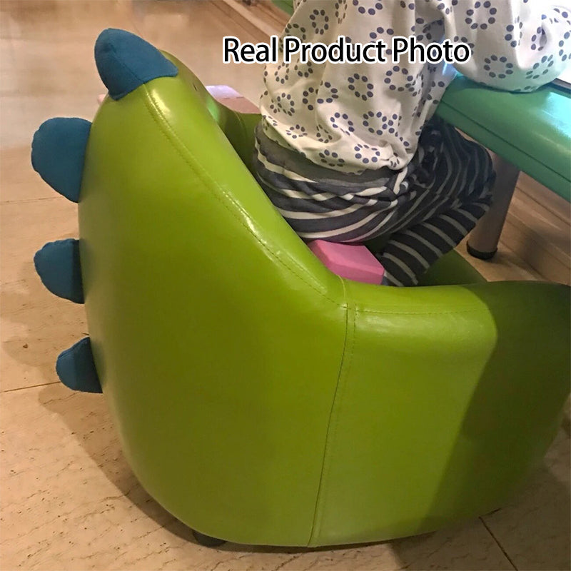 Lumendat Contemporary Creative Dinosaur-Shaped PU Leather Solid Wood Kids Accent Chair Backrest Armrest For Living Room Lumendat