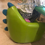 Lumendat Contemporary Creative Dinosaur-Shaped PU Leather Solid Wood Kids Accent Chair Backrest Armrest For Living Room Lumendat
