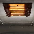 Industrial Tube 4-Light Flute Flush Mount Lighting
