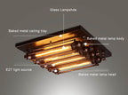 Industrial Tube 4-Light Flute Flush Mount Lighting