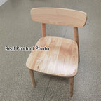 Contemporary Scandinavian Square Rubberwood Solid Wood Backrest Dining Chair For Dining Room