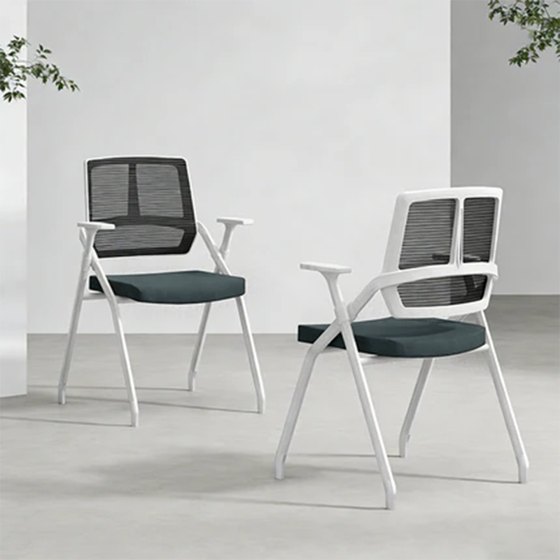 Modern Ergonomic Folding Office Chair - Rectangular Nesting Desk Chair With Flip-up Seat & 2D Armrests For Home Office Lumendat