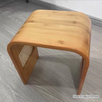Lumendat Modern Minimalist Arc Nan Bamboo Resin Rattan Weaving Kids Low Stool Backless Armless For Entryway Lumendat