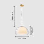 Contemporary Scandinavian Half Round Jelly Iron Glass 1-light Pendant Light for Bedroom