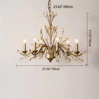 Traditional French Iron & Crystal Branch-shape 6/9/12-light Chandelier for Living Room & Bedroom BulbSquare