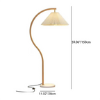 Modern Minimalist Pleated Fabric Iron Marble Curved Iron 1-Light Standing Floor Lamp For Living Room Lumendat