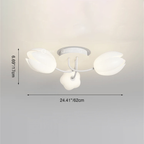 Modern Art Deco Tulip Flower Design 3/7/11/13 Light Semi-Flush Mount Ceiling Light For Living Room
