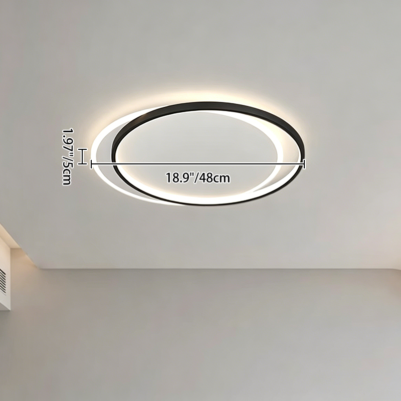 Modern Minimalist Square Round Iron Acrylic LED Flush Mount Ceiling Light for Living Room